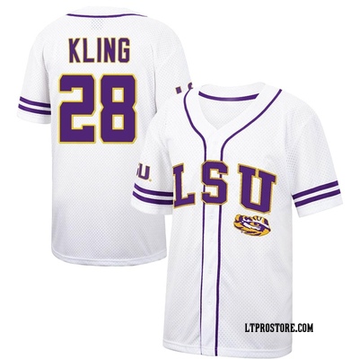 Youth Paxton Kling LSU Tigers Replica Colosseum Free Spirited Baseball Jersey - White/Purple