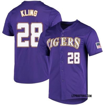 Youth Paxton Kling LSU Tigers Replica Vapor Untouchable Full-Button Baseball Jersey - Purple