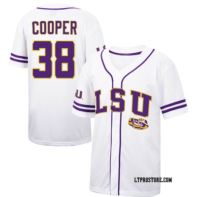 Youth Riley Cooper LSU Tigers Replica Colosseum Free Spirited Baseball Jersey - White/Purple